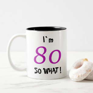 Caneca De Café Em Dois Tons Presente Divertido para os 80 Anos dela