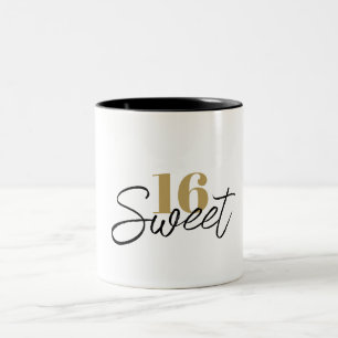 Caneca De Café Em Dois Tons Presente do 16º Aniversário Sweet Sixteen Favor
