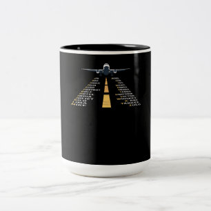Caneca De Café Em Dois Tons Presente do avião-piloto fonético para aviões-p