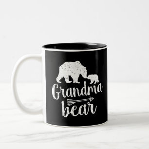 Caneca De Café Em Dois Tons Presente do dia das mães do urso da avó
