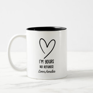Caneca De Café Em Dois Tons Presente do Dia dos Namorados - Sou Seu Sem Reembo