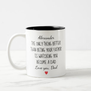 Caneca De Café Em Dois Tons Presente do Pai para o Filho Observando Você se To