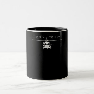 Caneca De Café Em Dois Tons Presente do Piloto Helicóptero de Aviação Milit