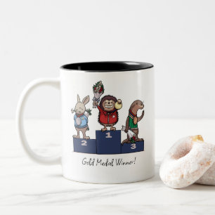 Caneca De Café Em Dois Tons Presente do Pódio Vencedor da Medalha de Ouro de A