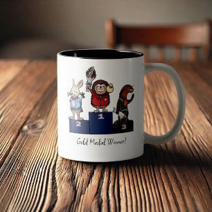 Caneca De Café Em Dois Tons Presente do Pódio Vencedor da Medalha de Ouro de A