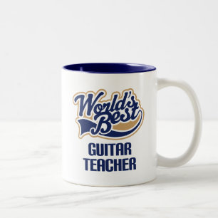 Caneca De Café Em Dois Tons Presente do professor da guitarra
