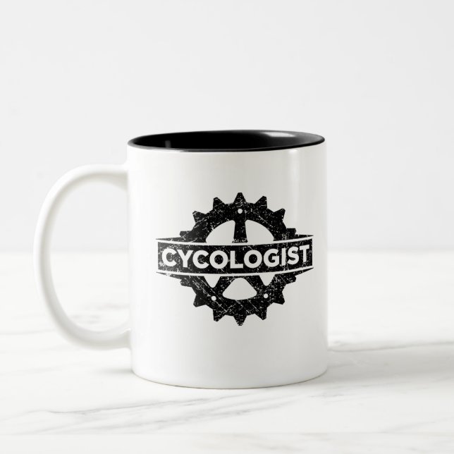 Caneca De Café Em Dois Tons Presente engraçada de ciclismo do cicologista (Esquerda)