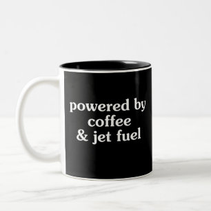 Caneca De Café Em Dois Tons Presente engraçado alimentado por café e combustív