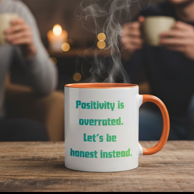 Caneca De Café Em Dois Tons Presente engraçado anti-positividade  Honesto e sa (Criador carregado)