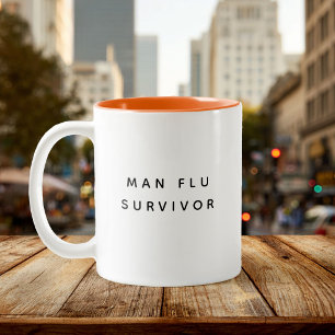 Caneca De Café Em Dois Tons Presente Engraçado para Ele que Sobreviveu à Gripe
