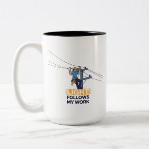 Caneca De Café Em Dois Tons Presente engraçado para eletricista trabalhador de