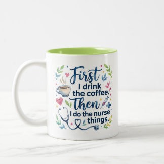 Caneca De Café Em Dois Tons Presente engraçado para enfermeira amante para enf
