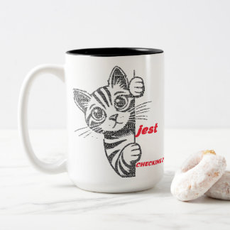 Caneca De Café Em Dois Tons Presente engraçado para mães de gatos | Design de