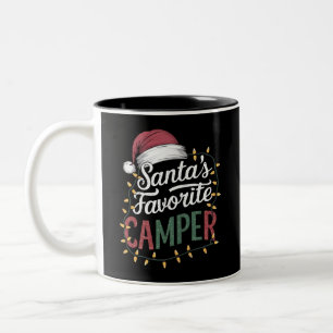 Caneca De Café Em Dois Tons Presente Favorito do Papai Noel para Acampamento d
