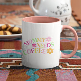 Caneca De Café Em Dois Tons Presente Floral de Cor para Novas Mamães Mães Prec