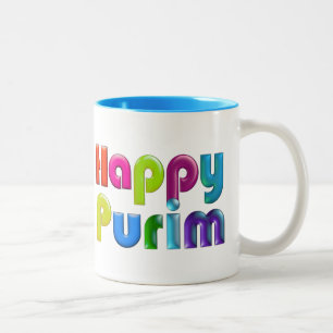 Caneca De Café Em Dois Tons Presente funky FELIZ de PURIM