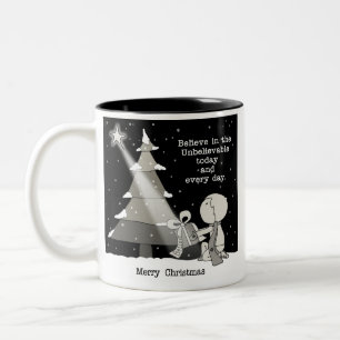 Caneca De Café Em Dois Tons Presente Giver-Feliz Natal