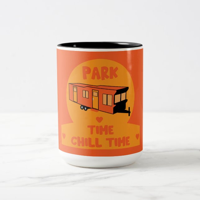 Caneca De Café Em Dois Tons Presente inicial estático de caravana (Centro)