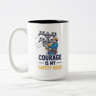 Caneca De Café Em Dois Tons Presente Inspirador para Trabalhador de Linha de E
