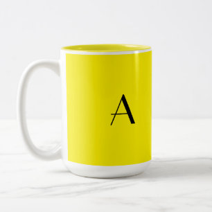Caneca De Café Em Dois Tons Presente Legal Amarelo Amarelo Colorido Inicial Mo