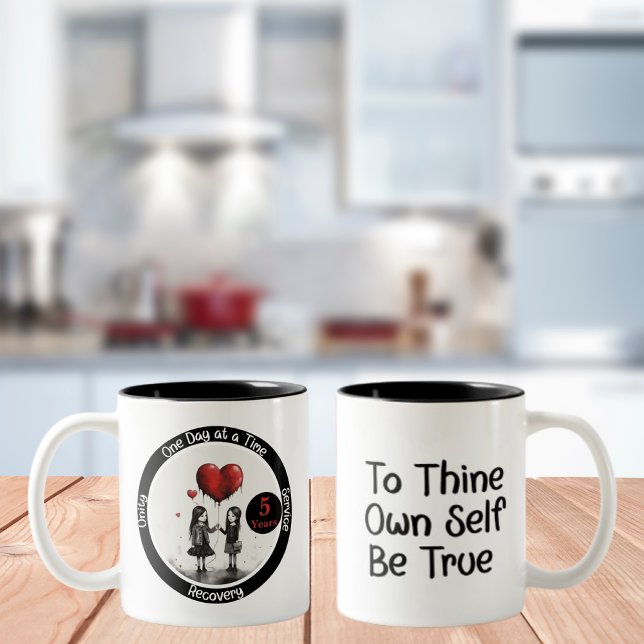 Caneca De Café Em Dois Tons Presente Marco de Recuperação Personalizada - Cone (Criador carregado)