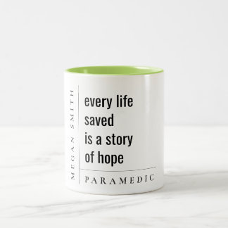 Caneca De Café Em Dois Tons Presente Mínimo Moderno de Paramédico Motivacional