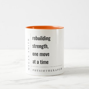 Caneca De Café Em Dois Tons Presente Mínimo Moderno Fisioterapeuta Motivaciona
