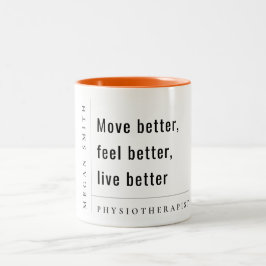 Caneca De Café Em Dois Tons Presente Mínimo Moderno Fisioterapeuta Motivaciona