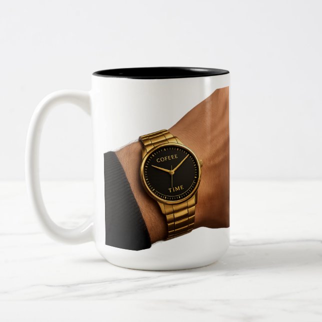 Caneca De Café Em Dois Tons | Presente Mínimo para Amantes de Café (Esquerda)