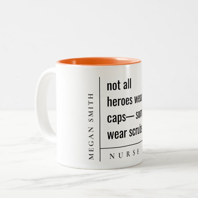 Caneca De Café Em Dois Tons Presente moderno mínimo simples para enfermeiros d (Frente Esquerda)