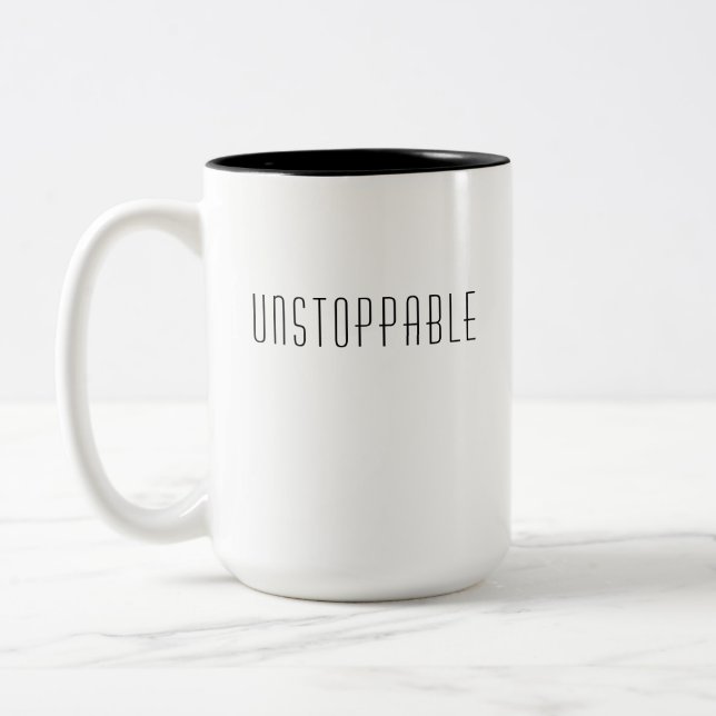 Caneca De Café Em Dois Tons Presente Motivacional Empoderador e Imparável | Ca (Esquerda)