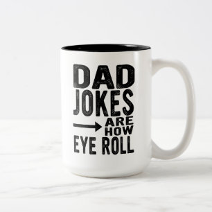 Caneca De Café Em Dois Tons Presente para Amante de Piadas de Pai, Piadas de P