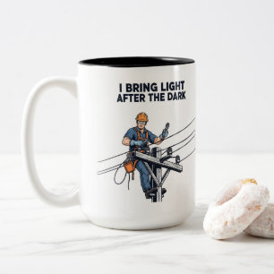 Caneca De Café Em Dois Tons Presente para Eletricista de Restauração de Tempes