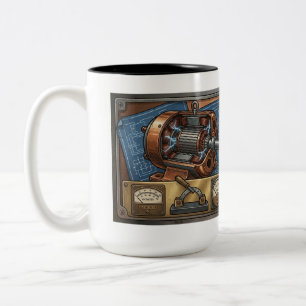 Caneca De Café Em Dois Tons Presente para Engenheiros de Energia Elétrica