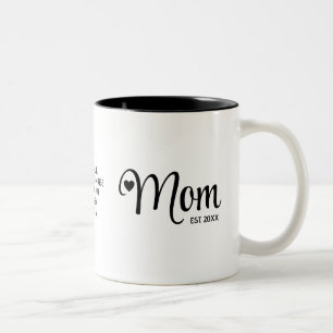 Caneca De Café Em Dois Tons Presente para Mães com Rótulo de Mãe Estabeleceu u