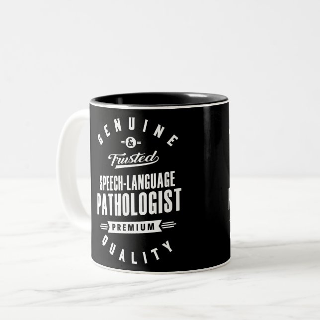 Caneca De Café Em Dois Tons Presente para Patologista de Língua Fala (Frente Esquerda)