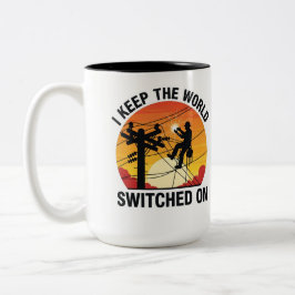 Caneca De Café Em Dois Tons Presente para Trabalhador de Serviços Públicos Lin