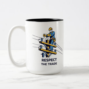 Caneca De Café Em Dois Tons Presente para Trabalhador Elétrico Profissional