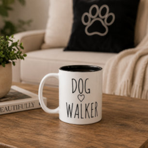 Caneca De Café Em Dois Tons Presente 'PASSEADOR DE CÃES' para Amante de Cães e