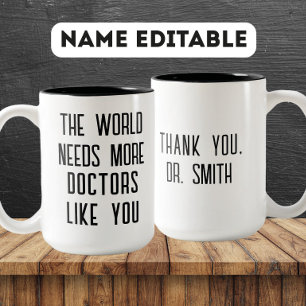Caneca De Café Em Dois Tons Presente Personalizado de Apreciação ao Médico – O