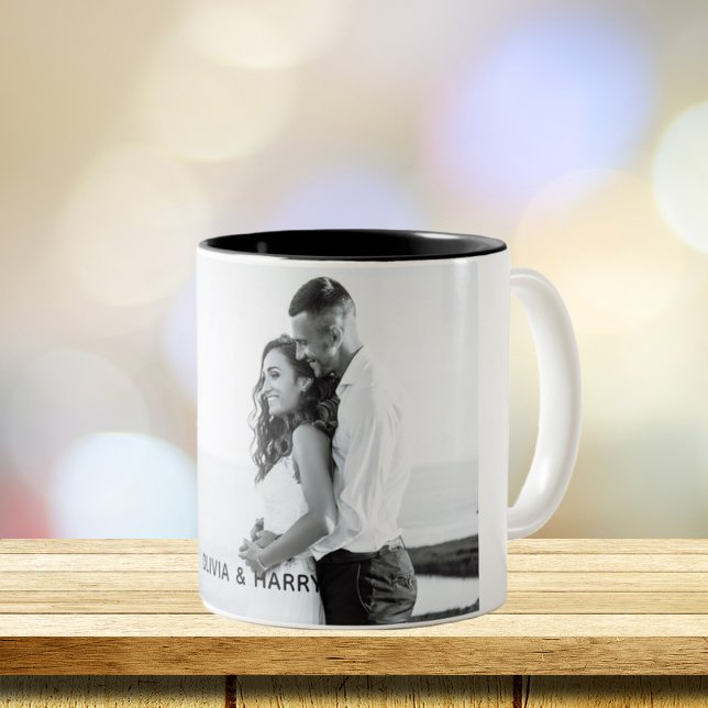 Caneca De Café Em Dois Tons Presente personalizado de mug de fotos (Criador carregado)