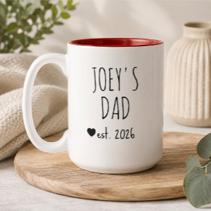 Caneca De Café Em Dois Tons Presente Personalizado de Pai Novo Do Menino