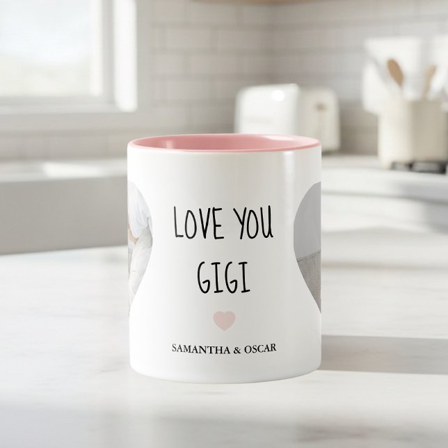 Caneca De Café Em Dois Tons Presente Personalizado Love You Gigi | Presente Cu (Criador carregado)