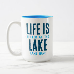 Caneca De Café Em Dois Tons Presente personalizado no lago
