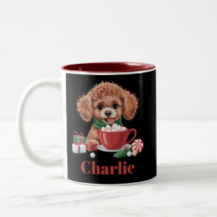 Caneca De Café Em Dois Tons Presente Personalizado Nome Toy Poodle Amante de C