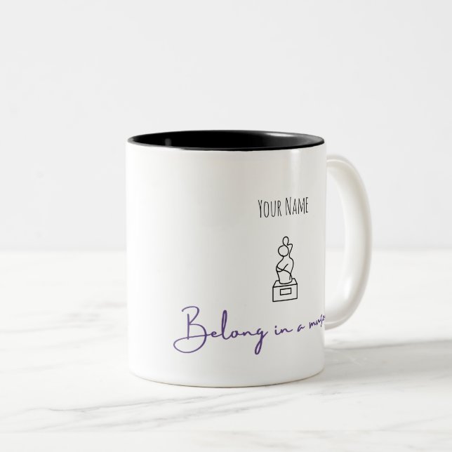 Caneca De Café Em Dois Tons Presente Personalizado para Amante da Arte Diverti (Frente Esquerda)