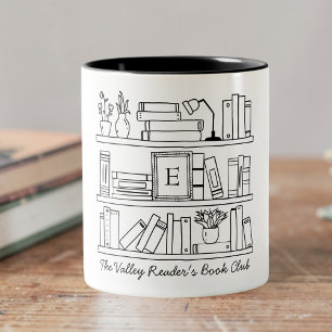 Caneca De Café Em Dois Tons Presente Personalizado para Clube do Livro