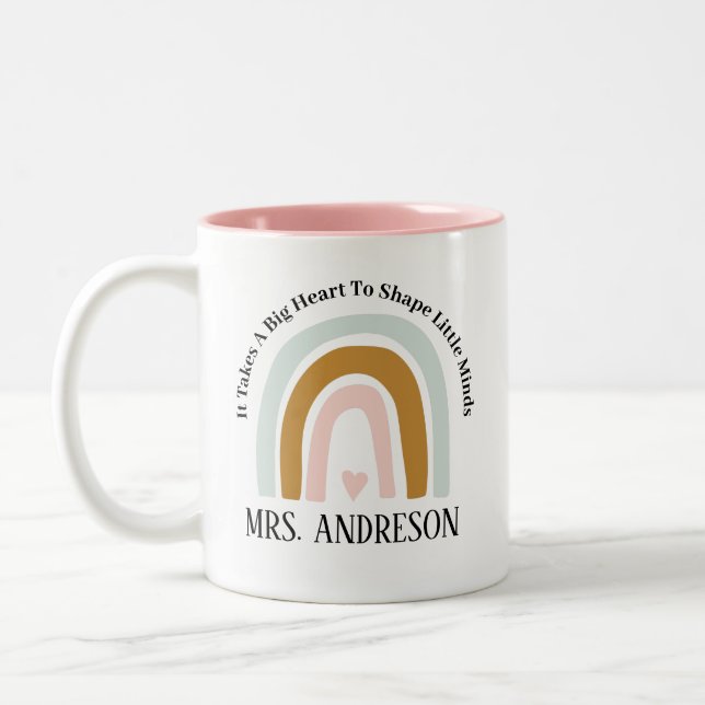 Caneca De Café Em Dois Tons Presente Personalizado para Professor, Presentes P (Esquerda)