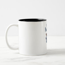 Caneca De Café Em Dois Tons Presente Personalizado Super Mãe com Filho e Filha