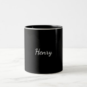 Caneca De Café Em Dois Tons Presente Personalizado Tipografia Nome Henry 
